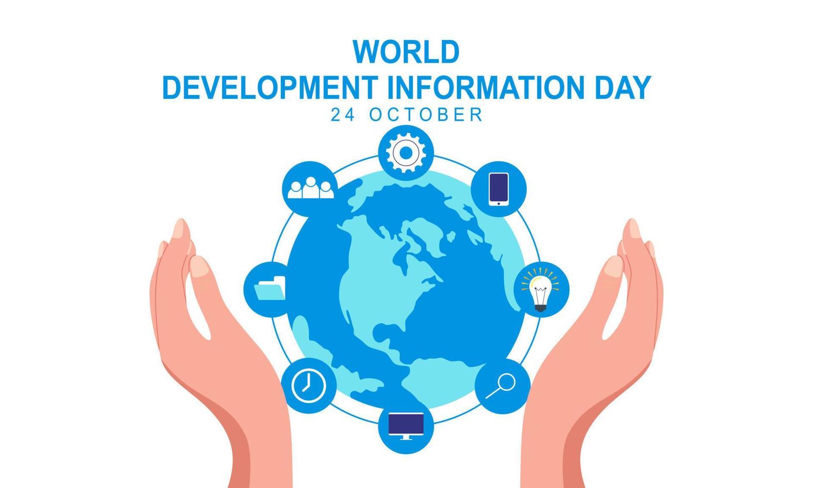 día mundial de la información sobre el desarrollo. ilustración de icono de información de tecnología vector