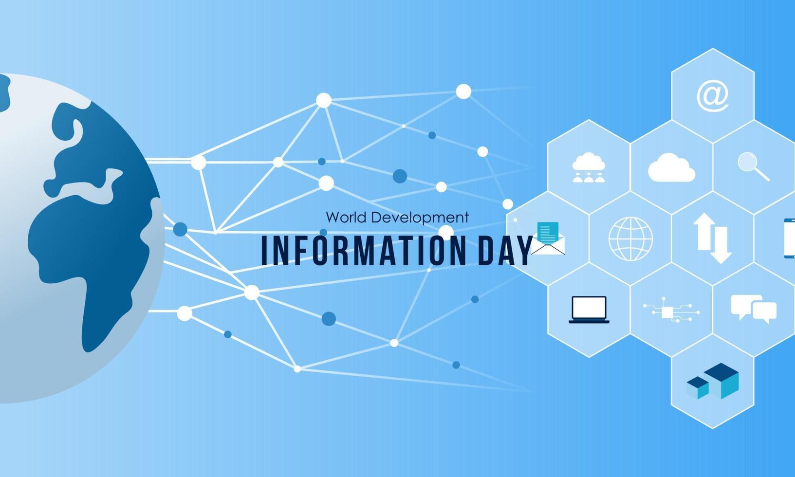 World Development Information Day. Technology Information icon illustration vector