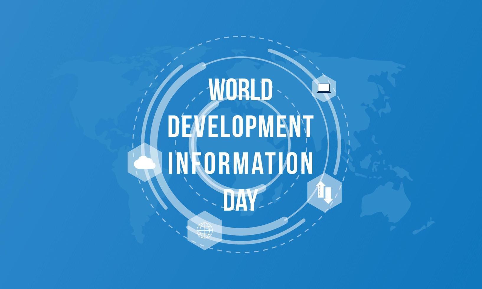 World Development Information Day. Technology Information icon illustration vector