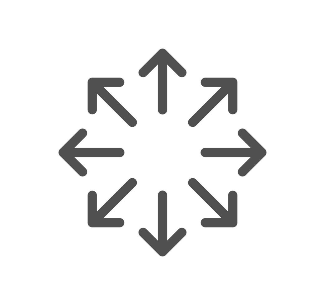 Arrow icon outline and linear vector. vector