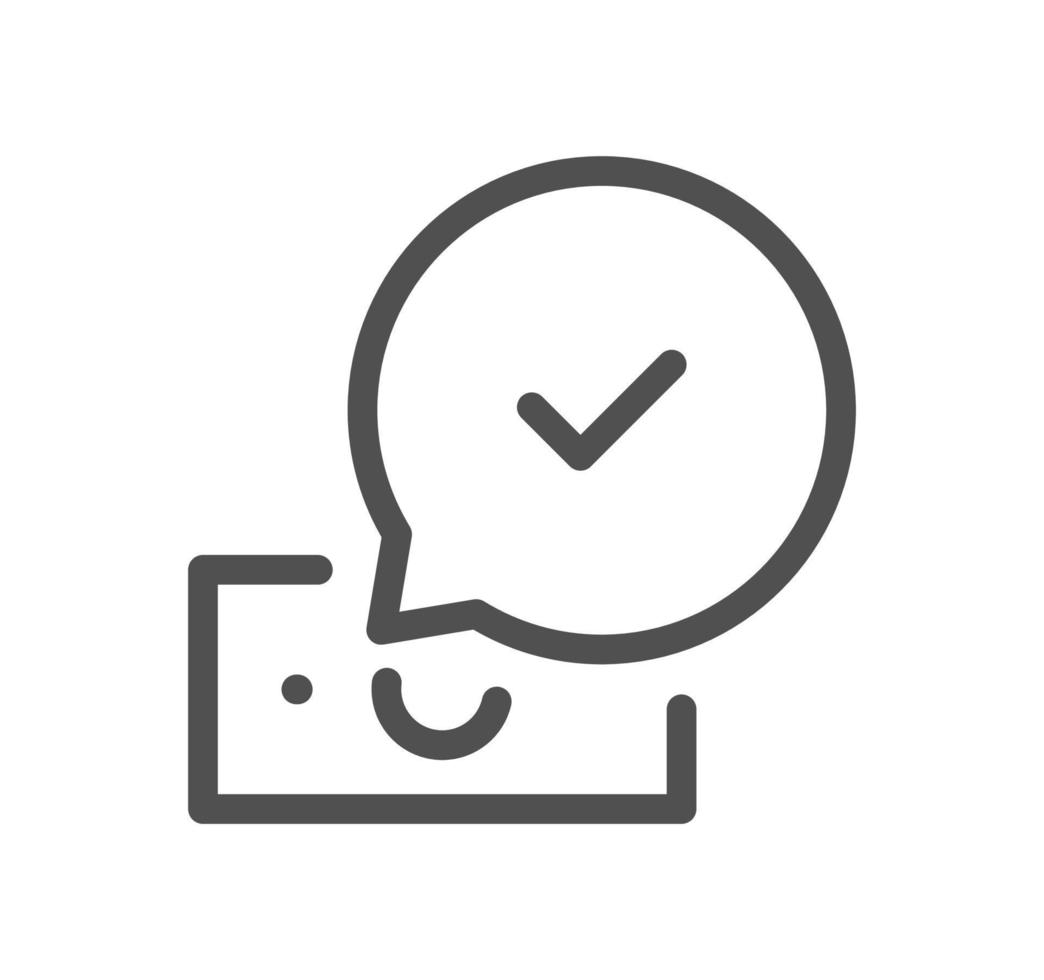 Confirm icon outline and linear vector. vector