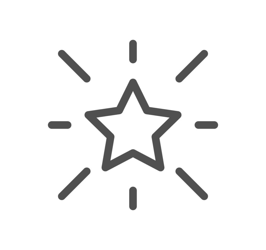 Star icon outline and linear vector. vector