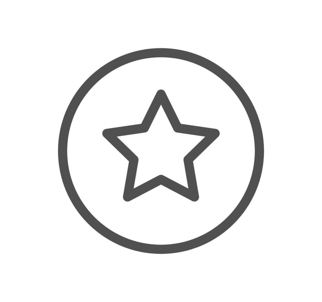 Star icon outline and linear vector. vector