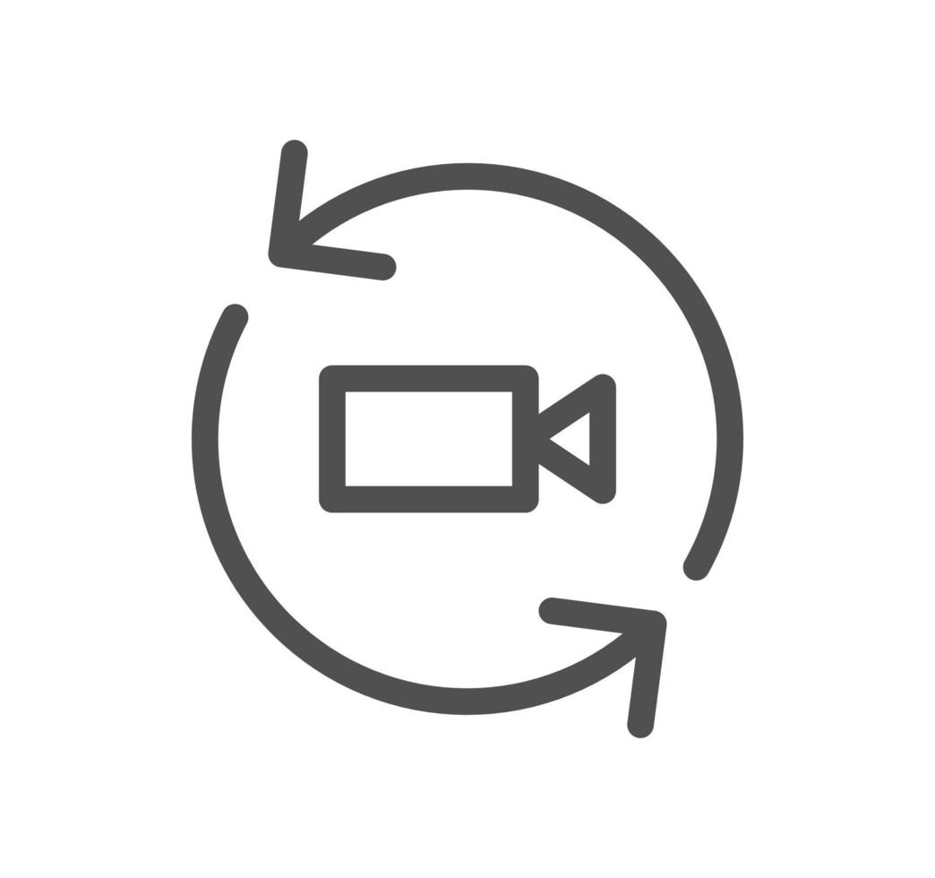 Video conferencing icon outline and linear vector. vector