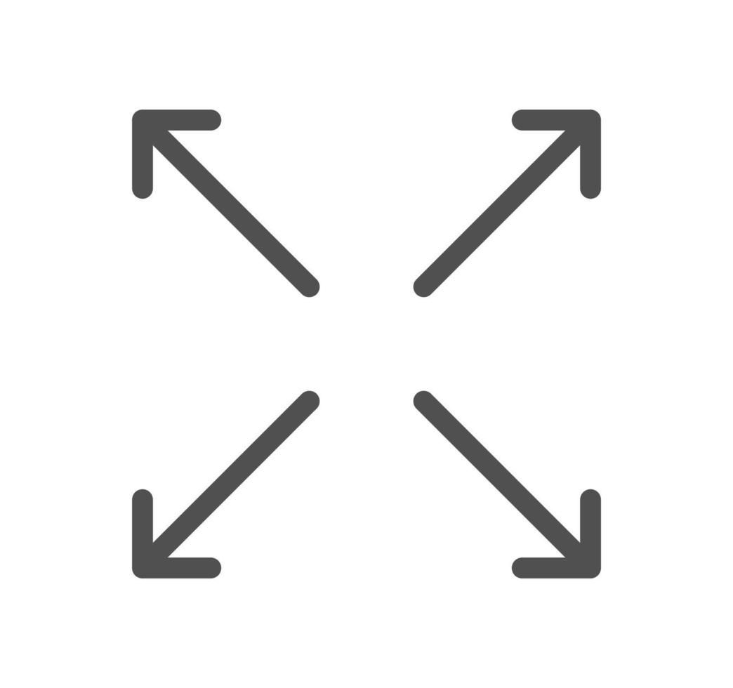 Arrow icon outline and linear vector. vector