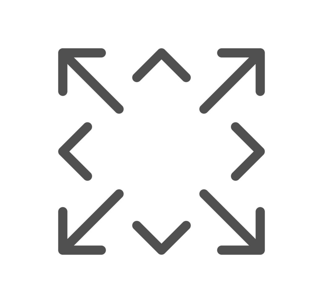 Arrow icon outline and linear vector. vector
