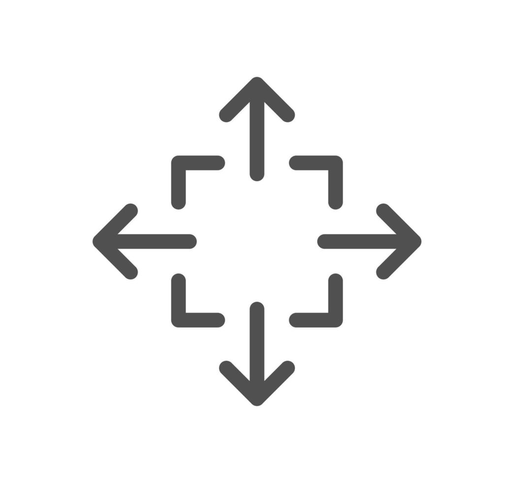 Arrow icon outline and linear vector. vector
