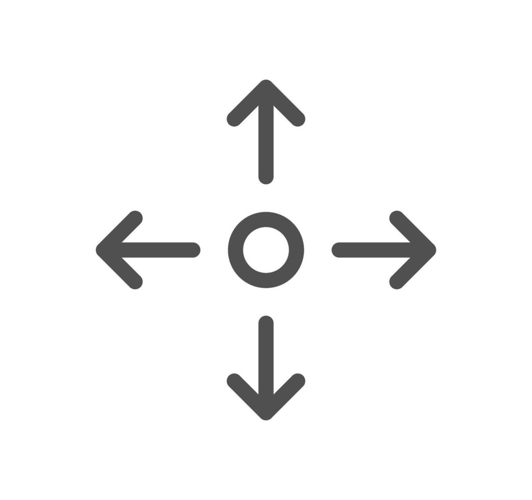 Arrow icon outline and linear vector. vector