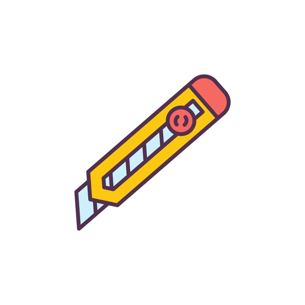 Paper Cutter or Stationery Knife vector colored icon