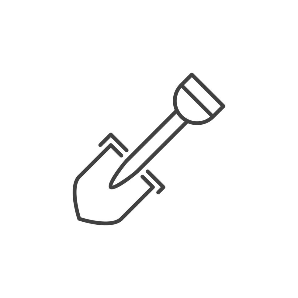 Shovel outline vector icon on white background