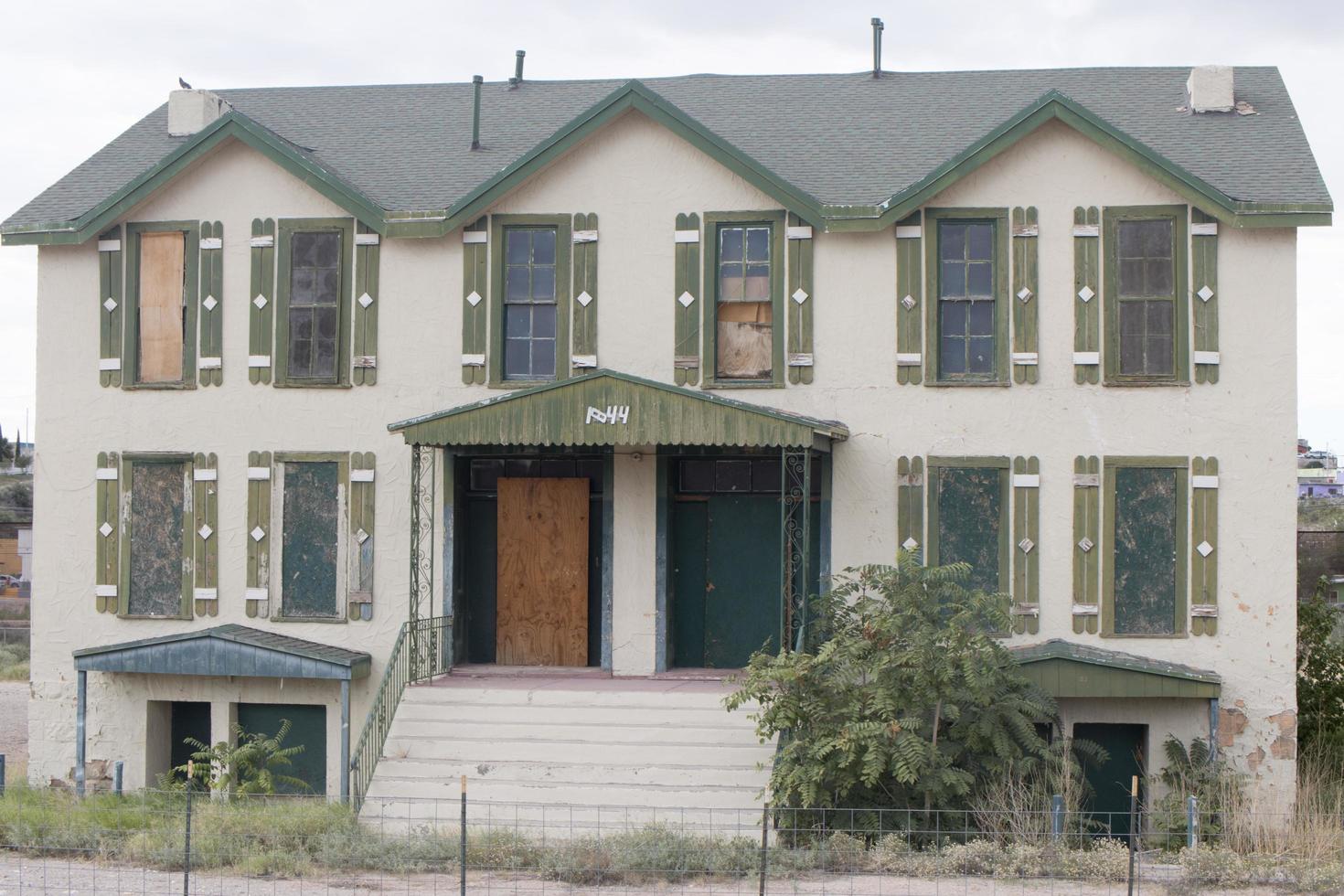 El Paso, Texas, USA September 29, 2022 The Old Fort Bliss Officers Quarters along the US Mexico border near downtown El Paso, that is now abandon photo