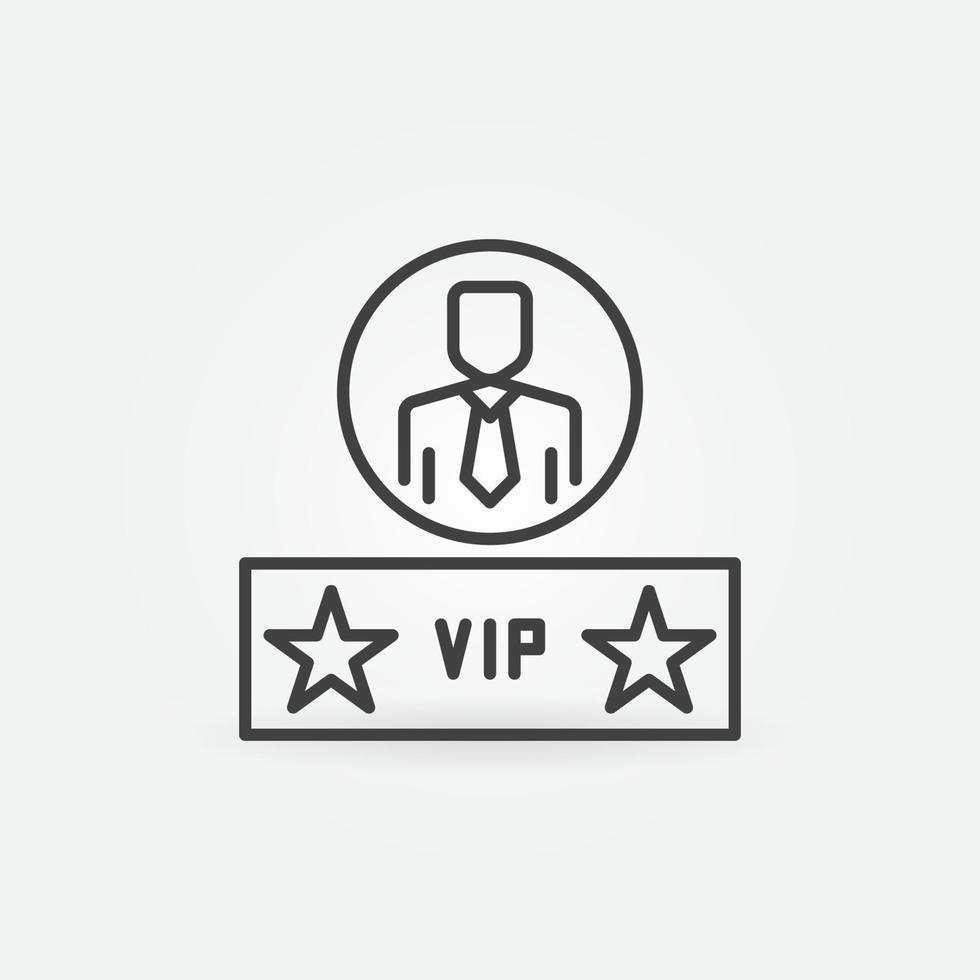 VIP Man vector concept icon in thin line style