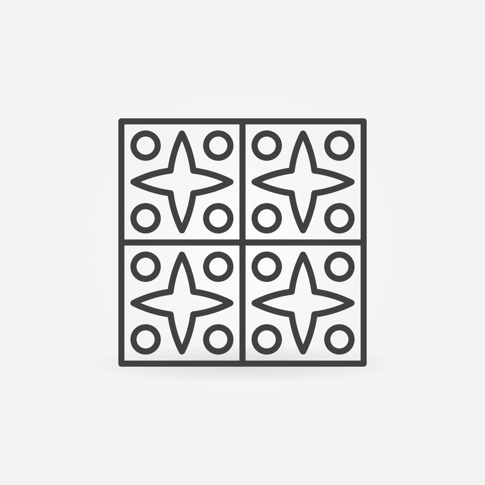 Four Wall Tiles vector thin line concept icon