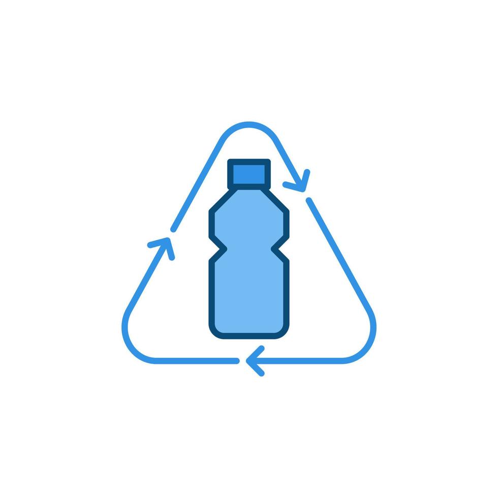 Plastic Bottles Recycle vector concept colored icon