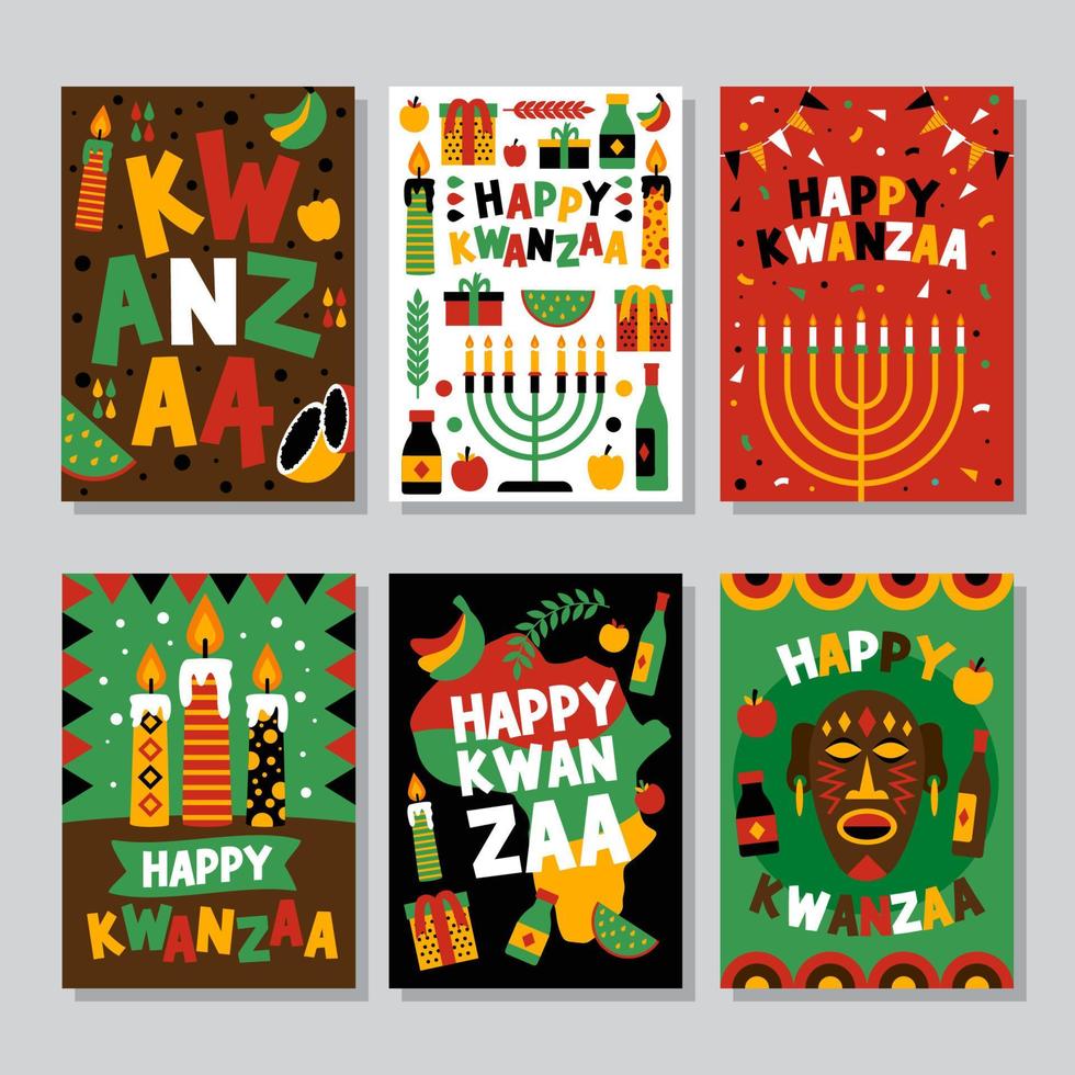 feliz kwanzaa redes sociales vector