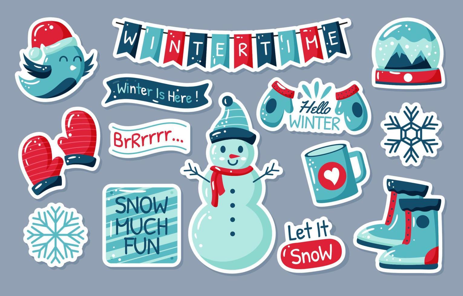 Winter Sticker Journal vector