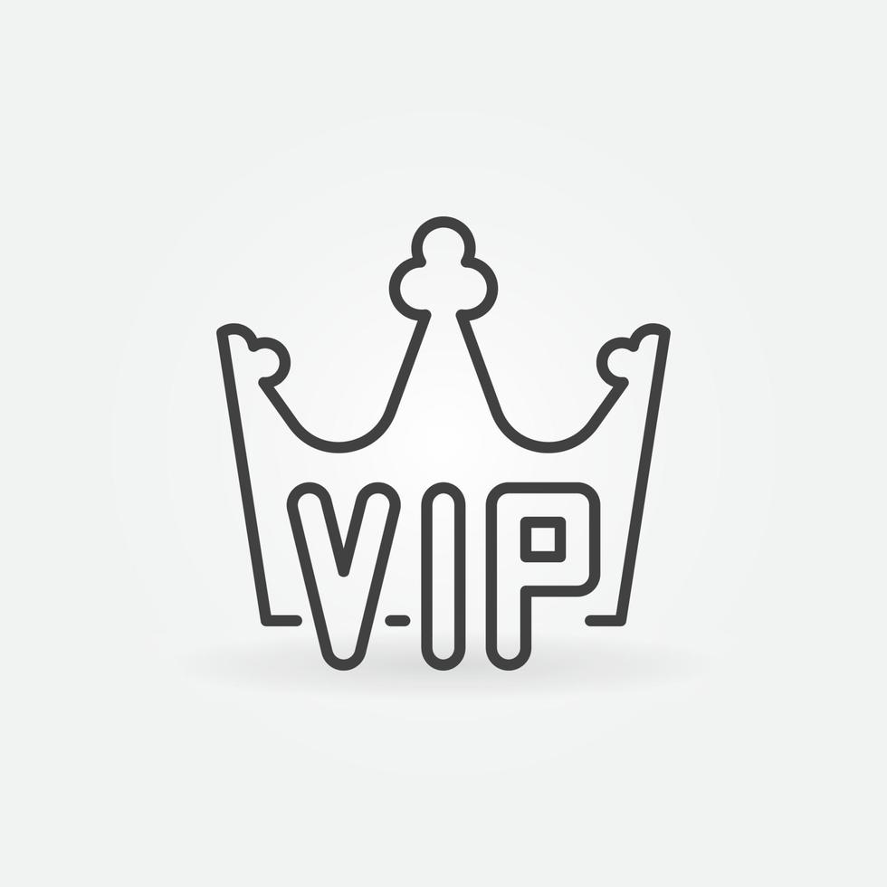 VIP crown linear vector icon or logo