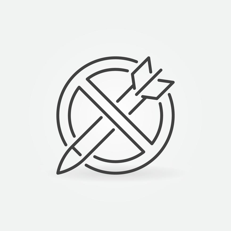 Stop bombing outline icon. Vector Stop Air Strikes symbol