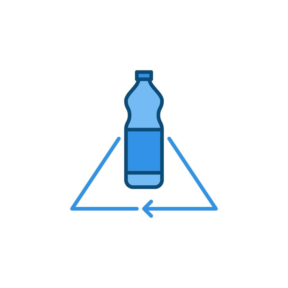 Plastic Bottle Recycle vector concept blue icon