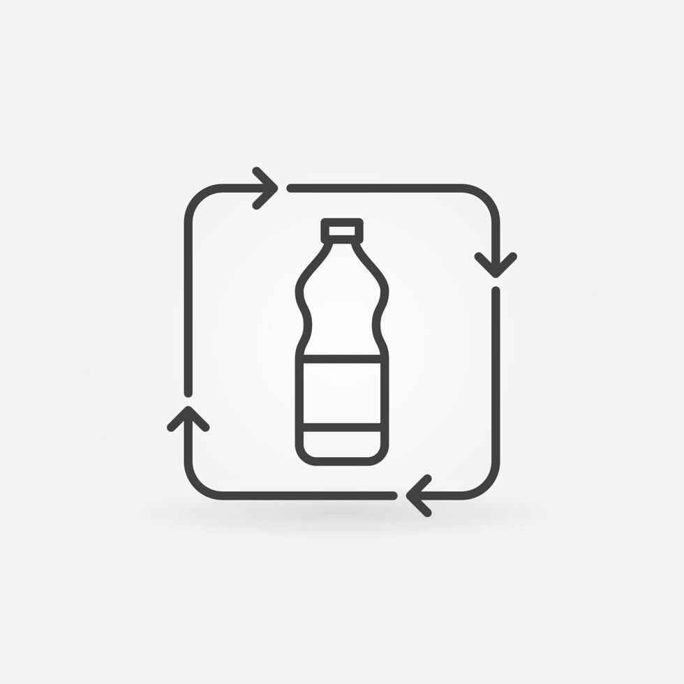 Plastic Bottle Recycling vector concept minimal icon
