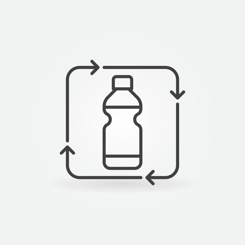 Plastic Bottles Recycling vector concept line icon
