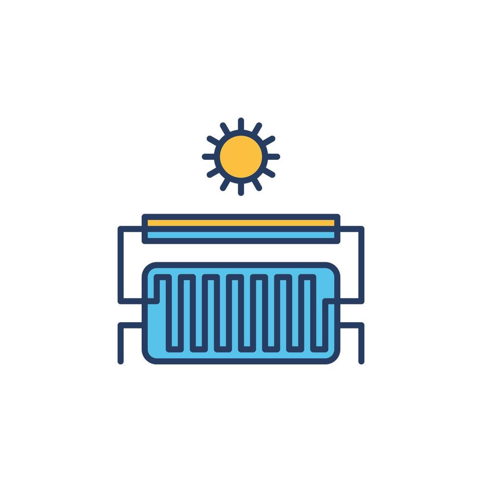 Solar Heating colored icon. Solar Water Heater vector sign