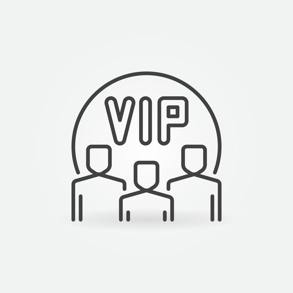 icono de vector de personas vip en estilo de línea delgada