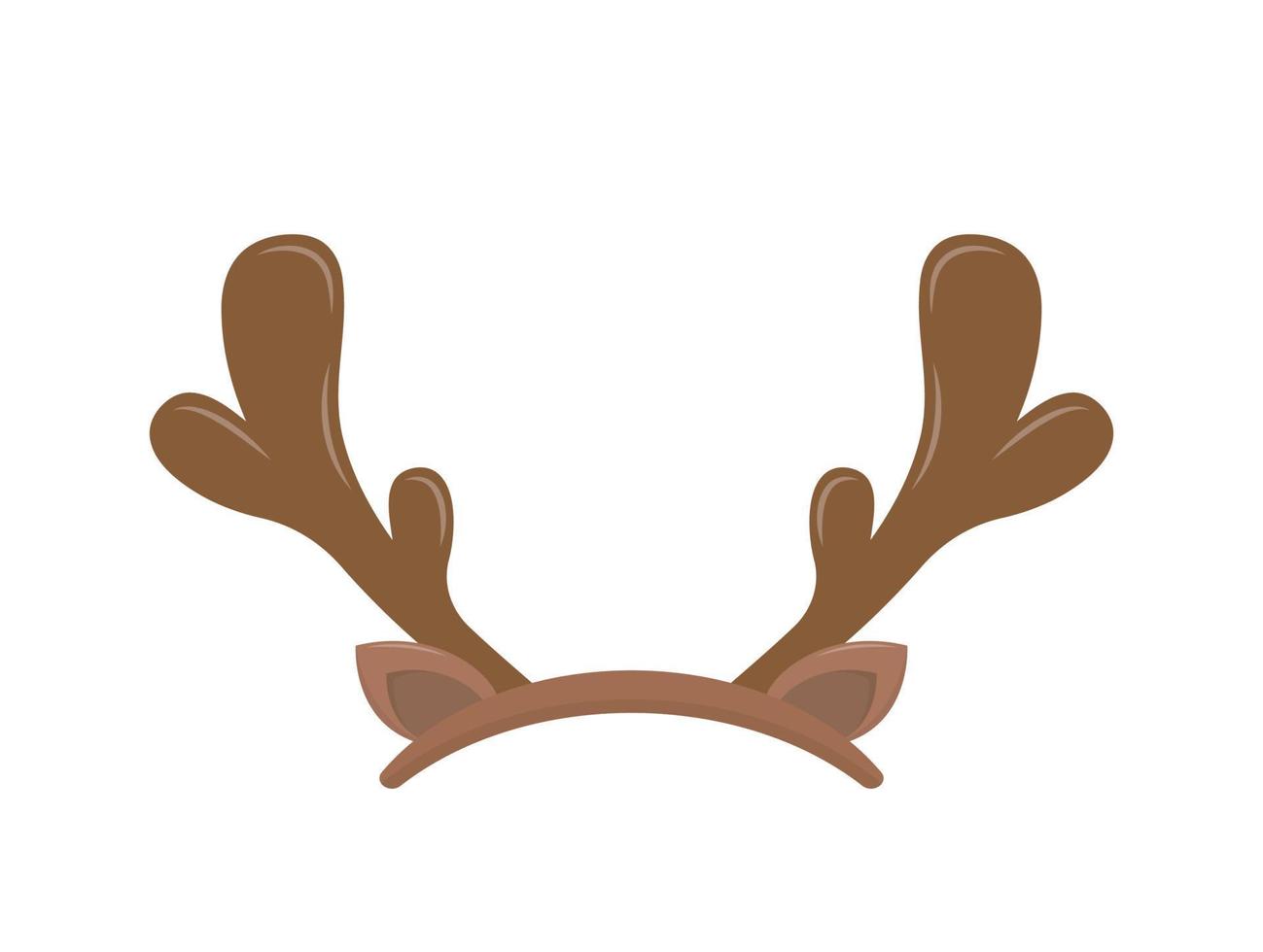 Antlers of elk or reindeer, christmas element, headband with antlers, vector cartoon style, symbol icon illustration
