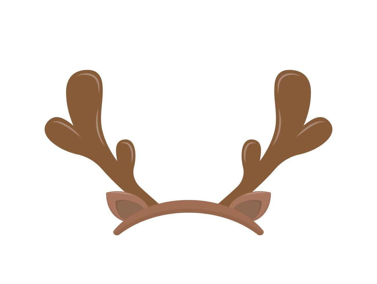 Antlers of elk or reindeer, christmas element, headband with antlers, vector cartoon style, symbol icon illustration