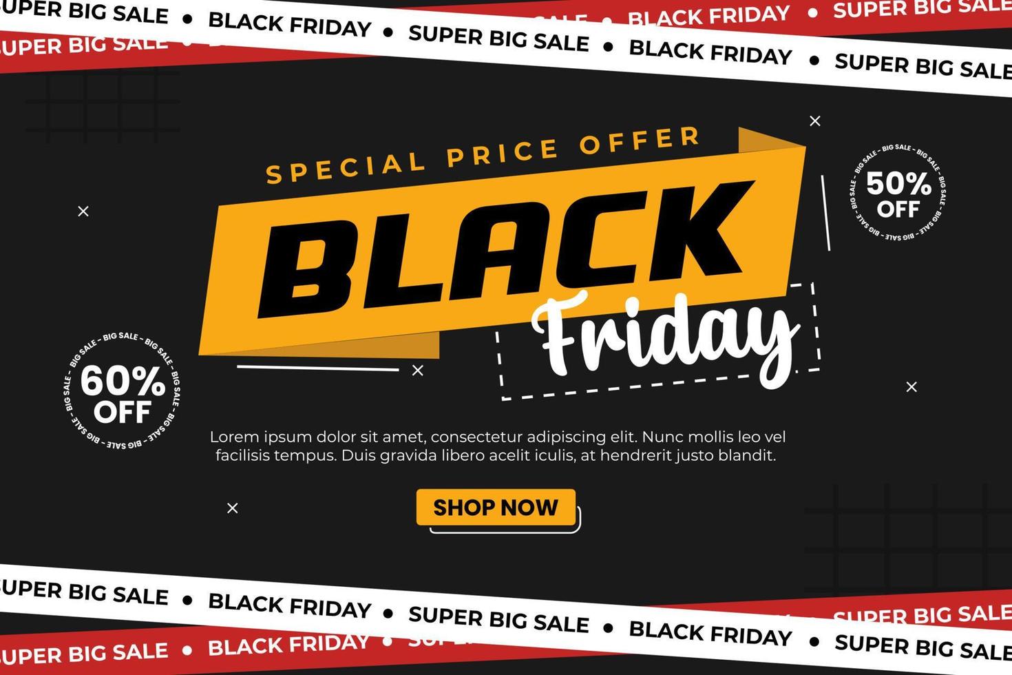 Black Friday Sale Background Design Template vector