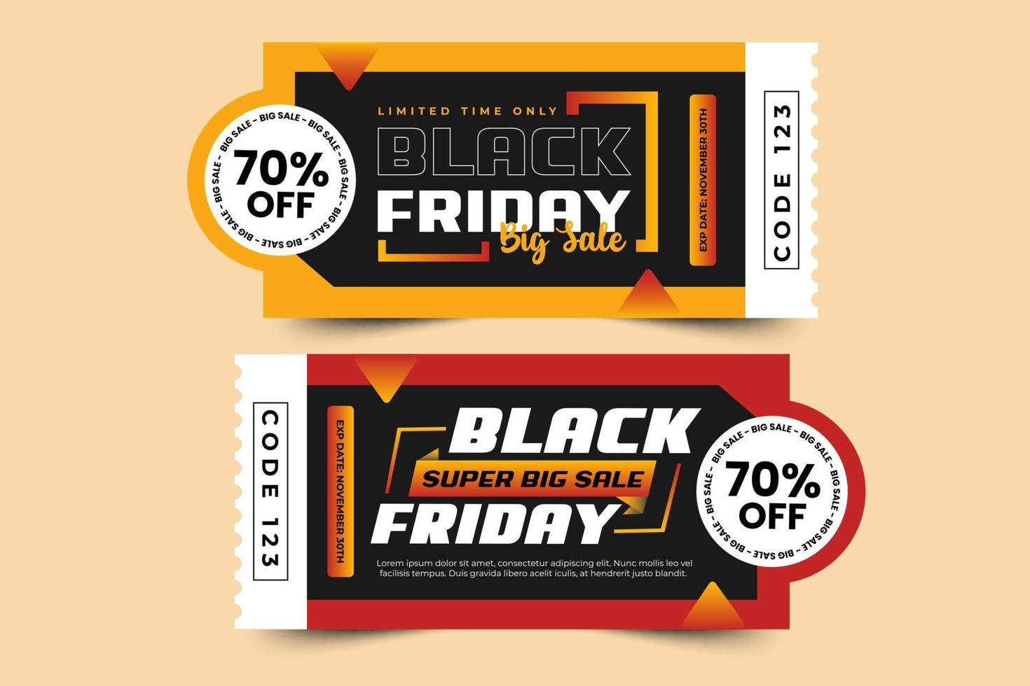 Black Friday Voucher or Coupon Design Template vector