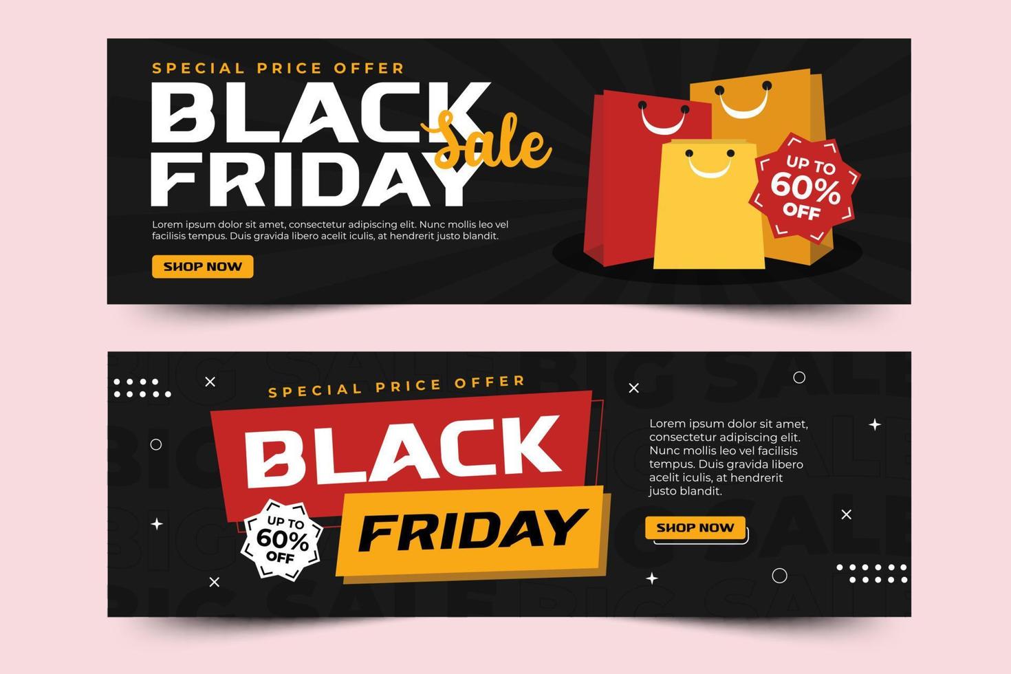 Black Friday Sale Banner Design Template vector