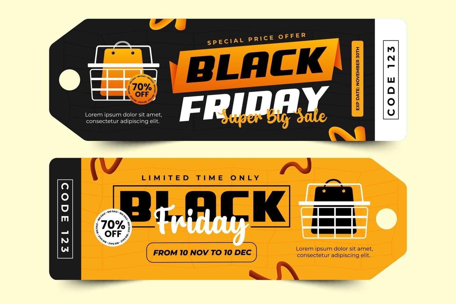 Black Friday Voucher or Coupon Design Template vector