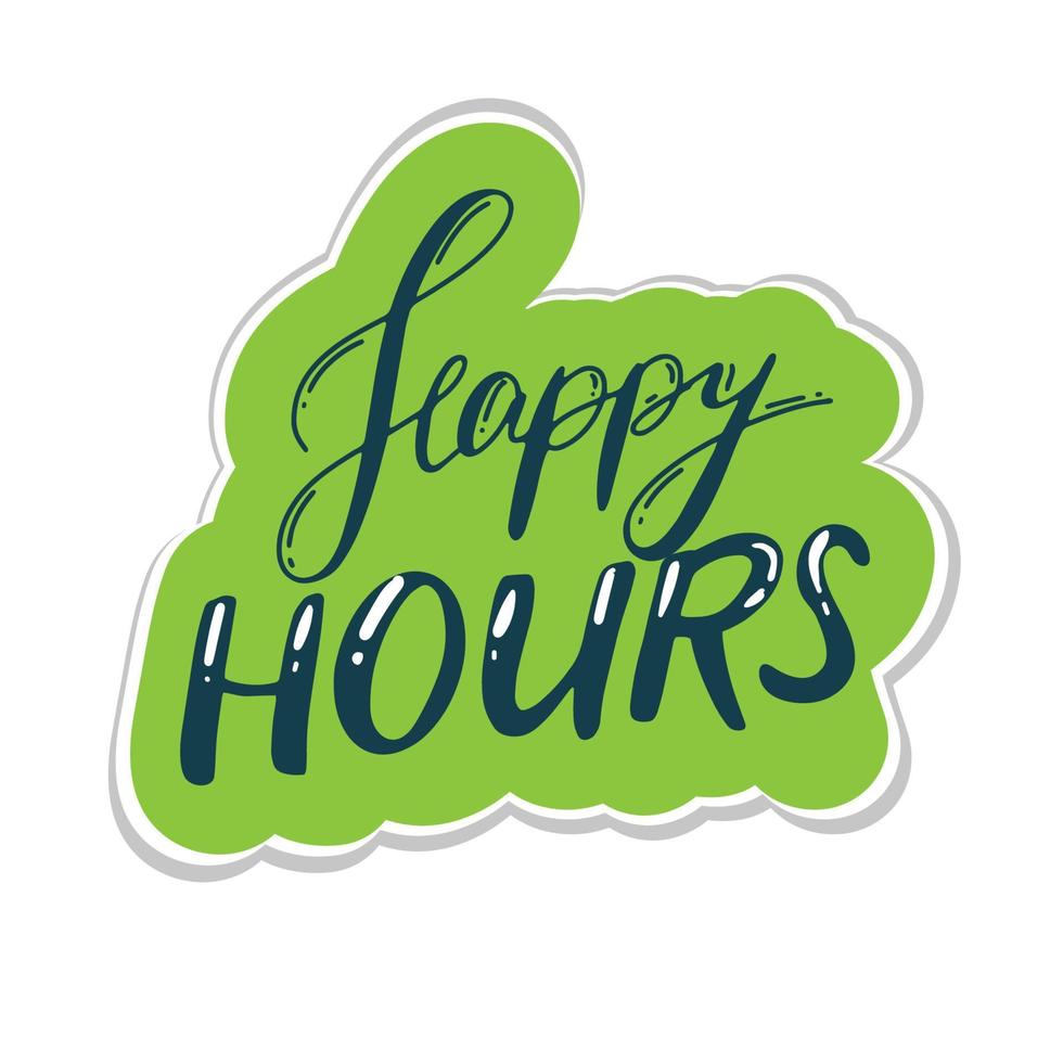 Happy hour. Lettering. isolated on white sticker vector