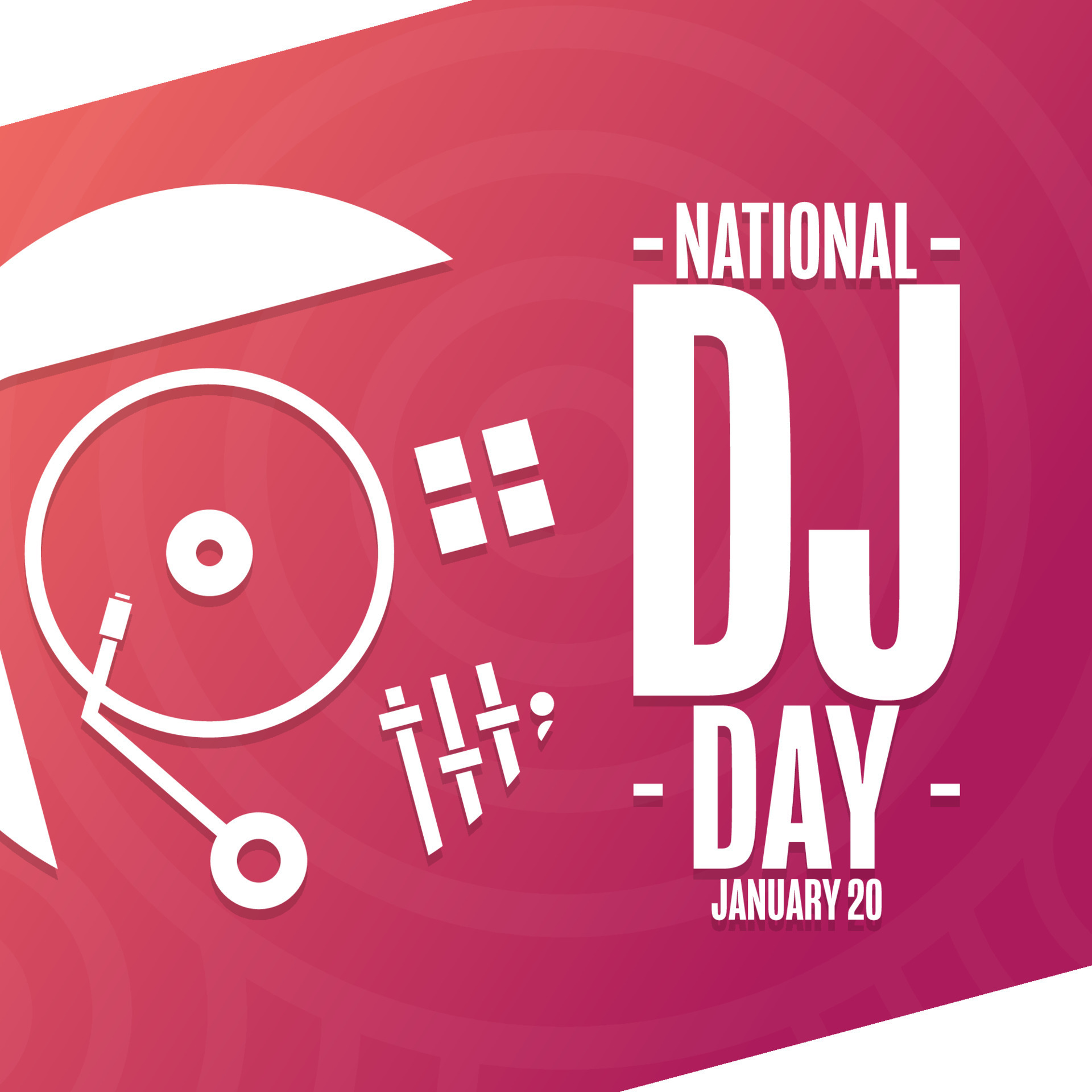 National DJ Day. January 20. Holiday concept. Template for background,  banner, card, poster with text inscription. Vector EPS10 illustration.  13116233 Vector Art at Vecteezy