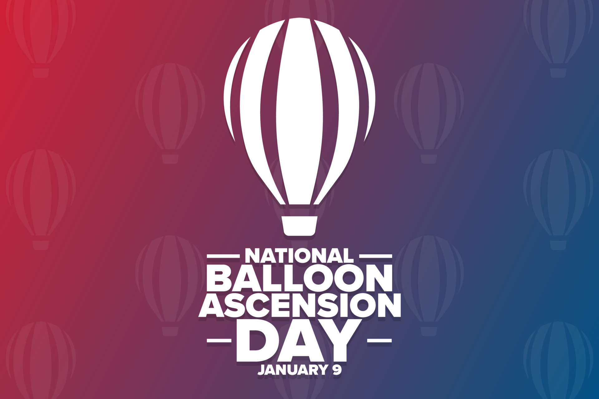 National Balloon Ascension Day. January 9. Holiday concept. Template