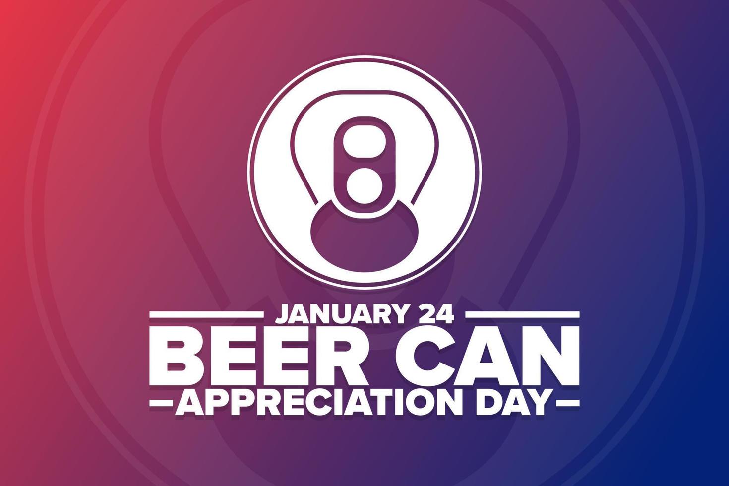 Beer Can Appreciation Day. January 24. Holiday concept. Template for background, banner, card, poster with text inscription. Vector EPS10 illustration.