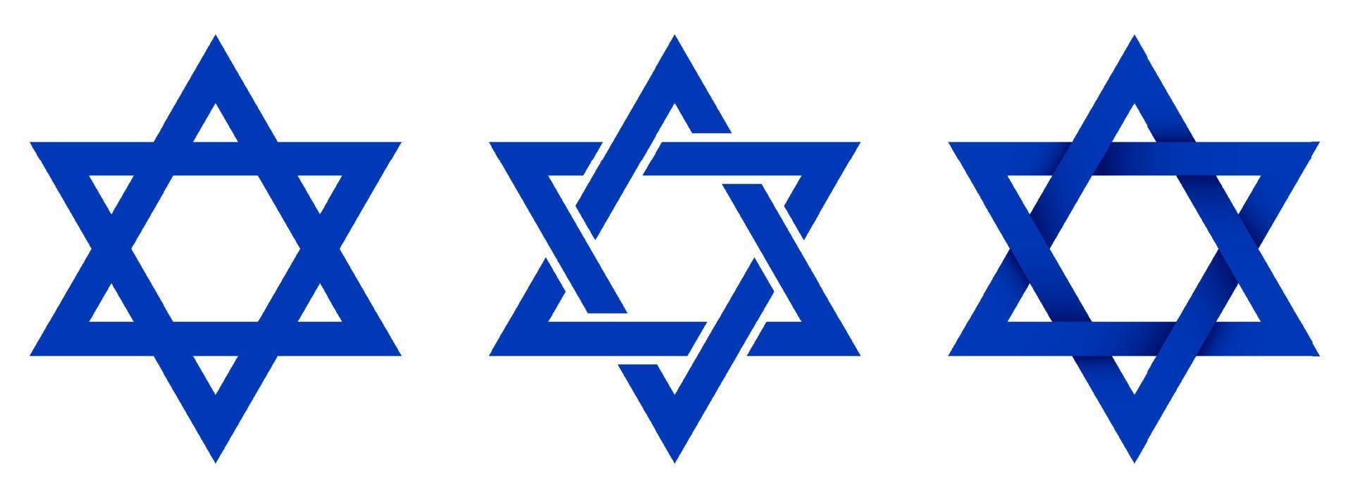Star of David symbol. Hexagonal star of national flag of Israel. Vector