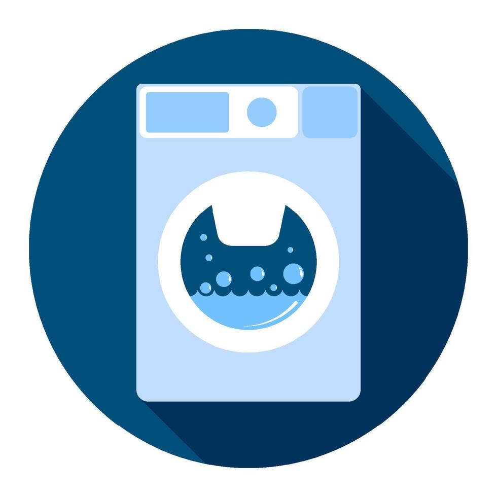 washing machine in flat style with shadow. Household appliances. Isolated vector