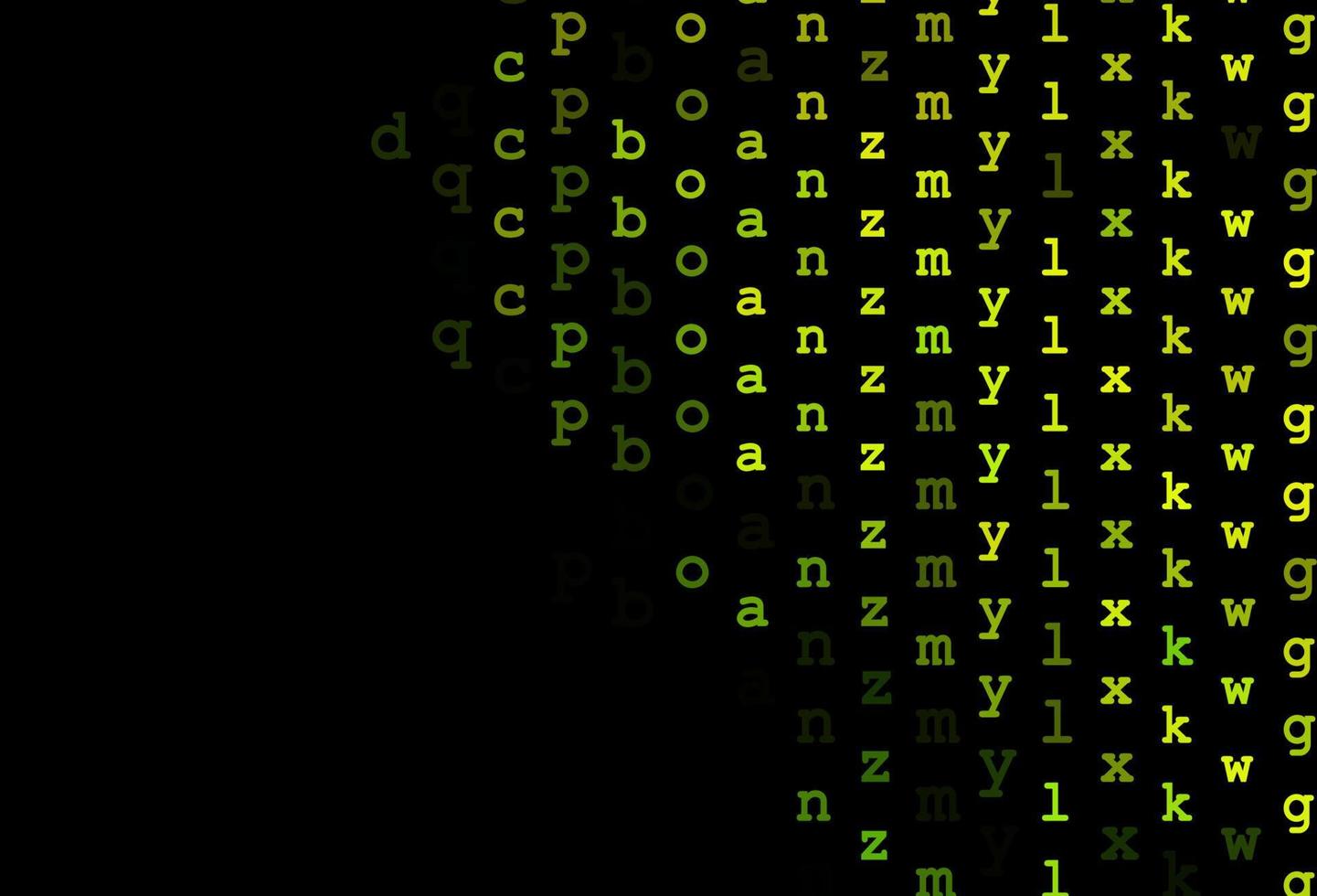 Dark green vector pattern with ABC symbols.