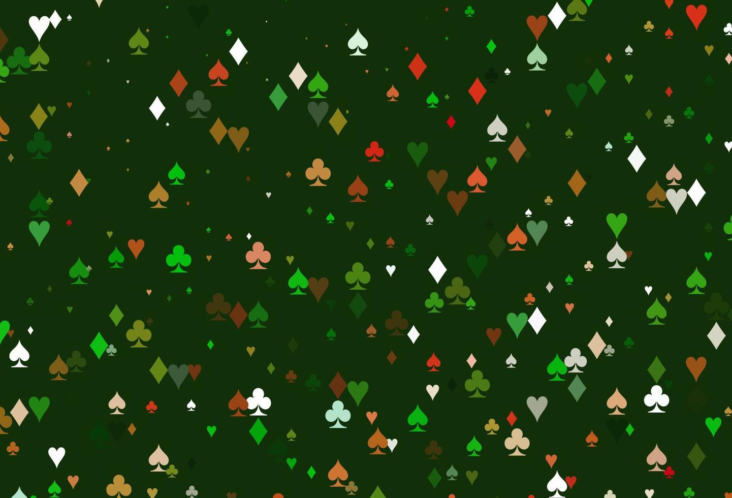 Light Green, Red vector background with cards signs.