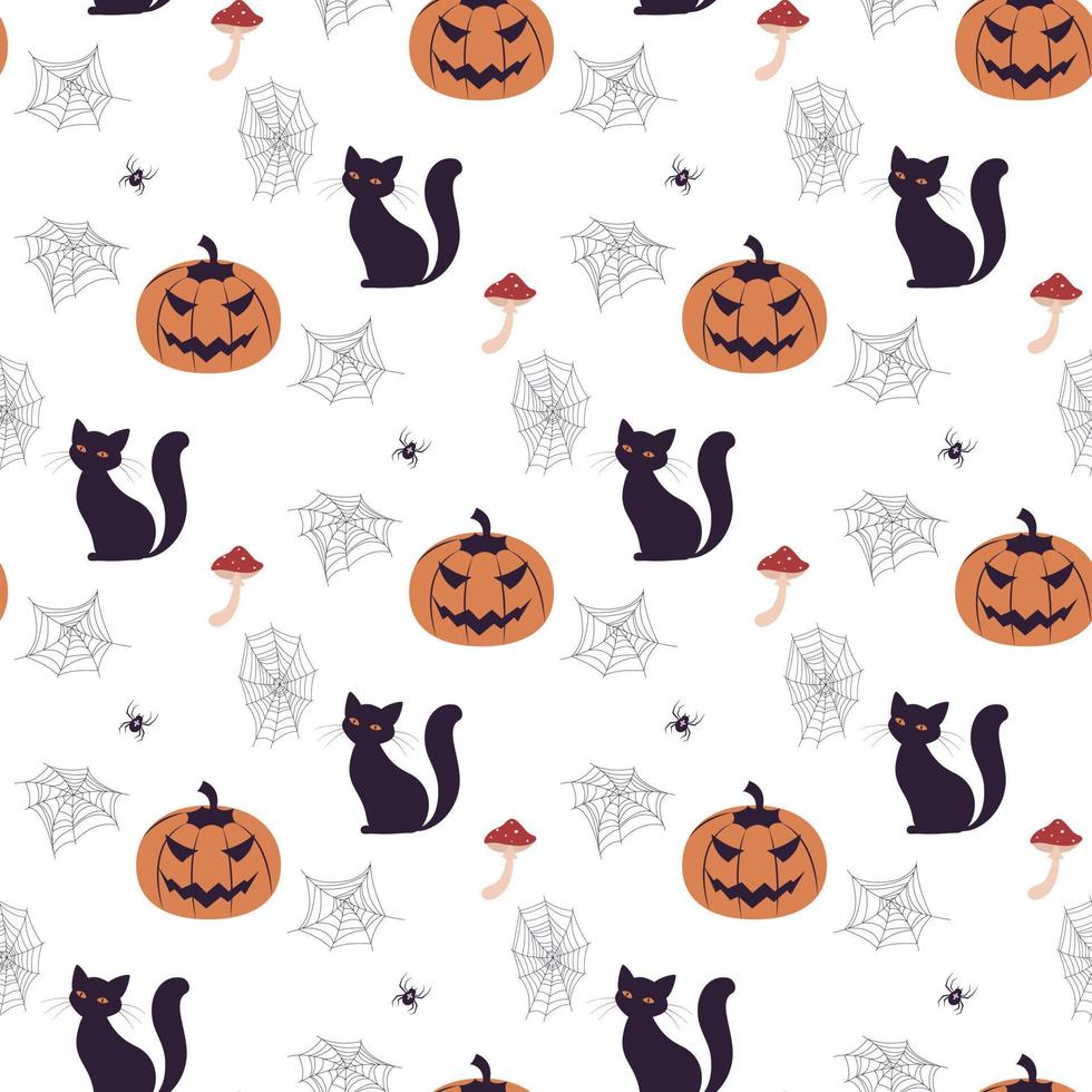 halloween seamless pattern vector