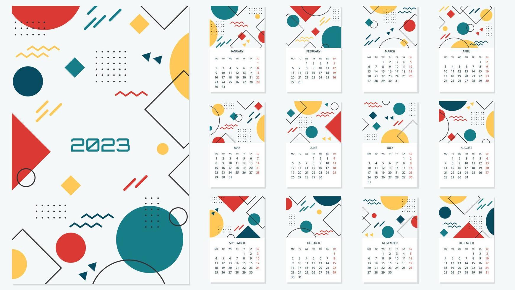 calendar for 2023 year vector