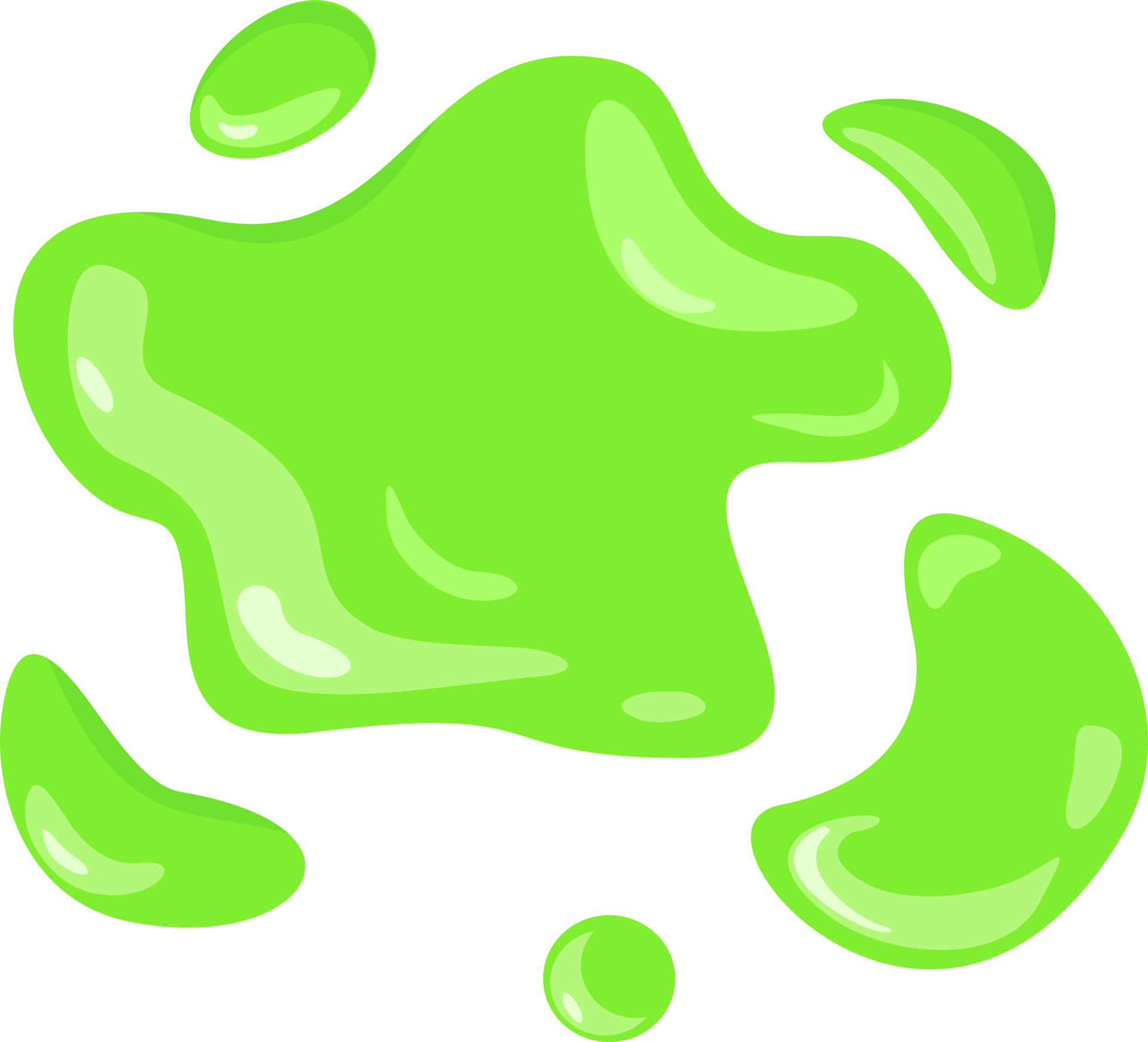 Realistic green slime. Illustration isolated on transparent