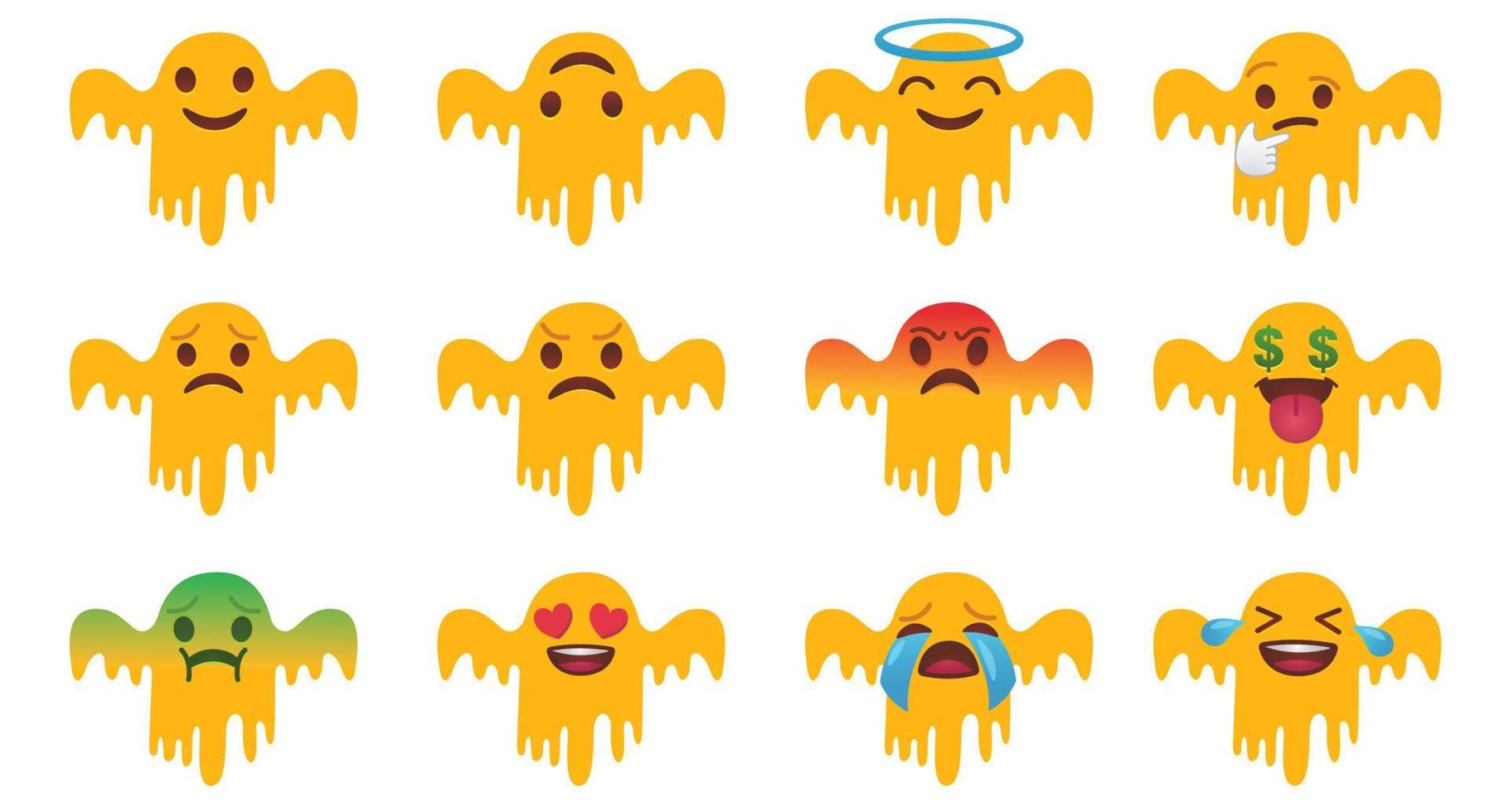 diseño de emoji de terror de halloween vector