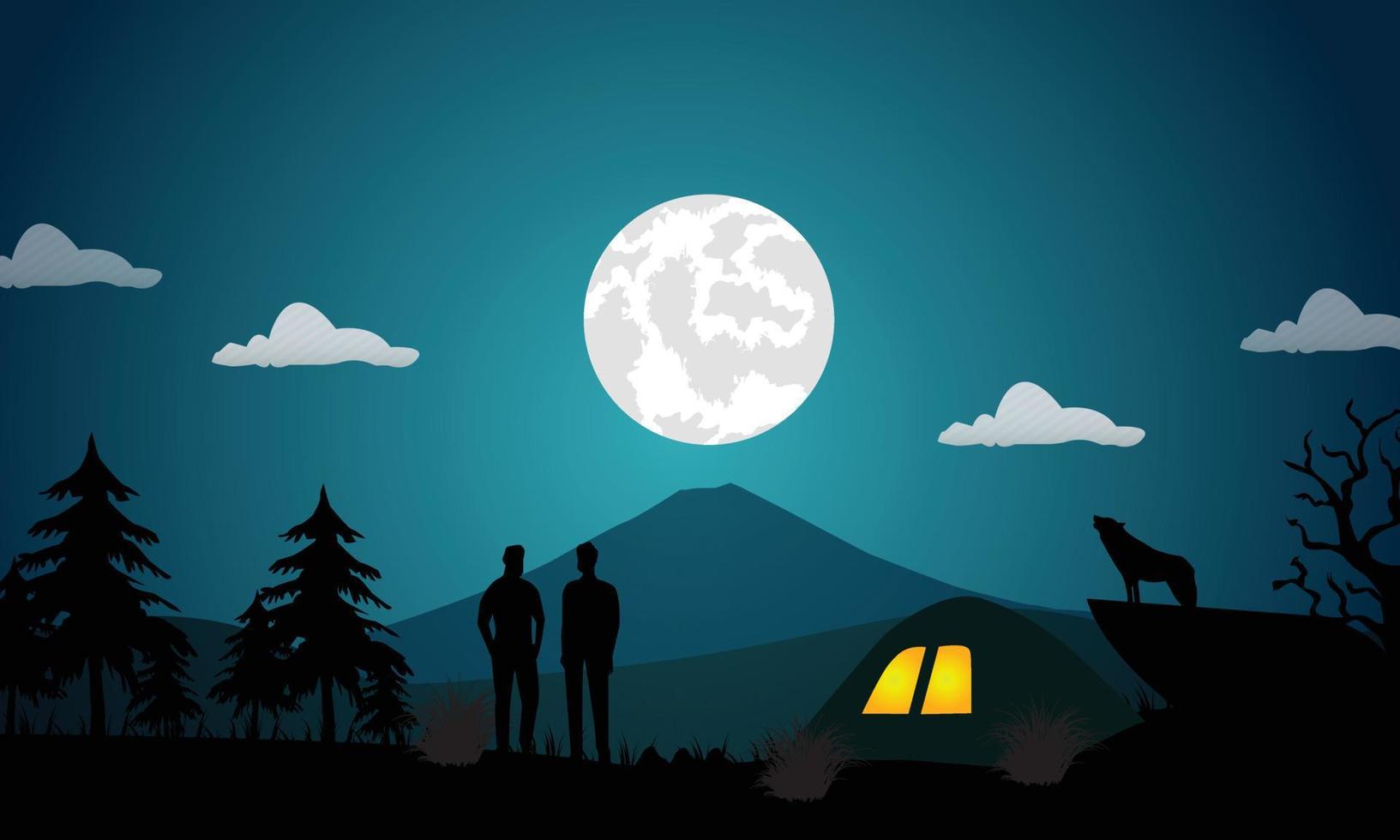 Full moon night background wallpaper vector