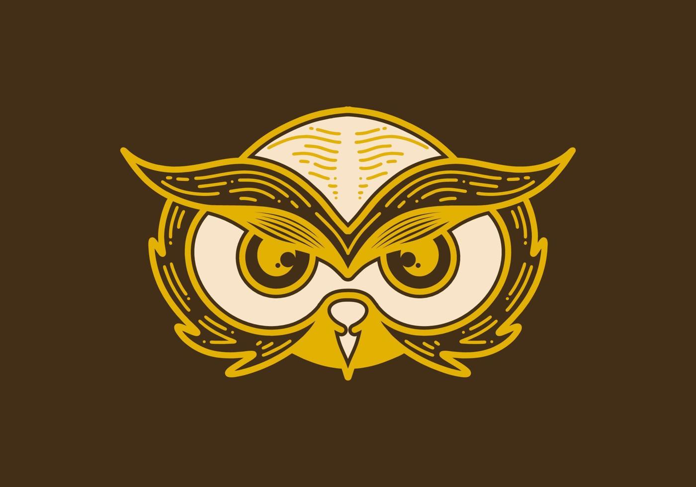 Retro style illustration of a owl head vector