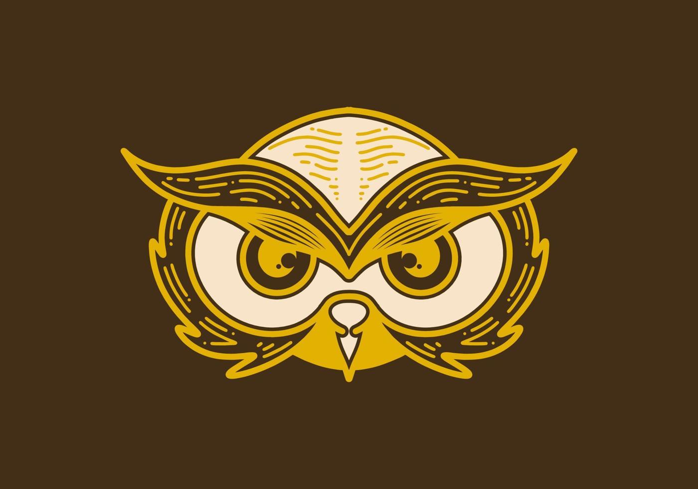 Retro style illustration of a owl head vector