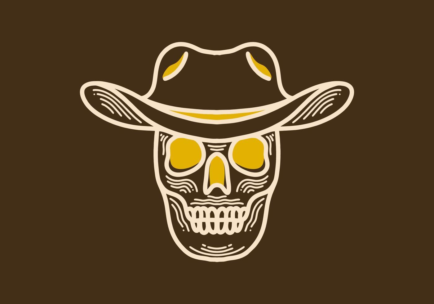 Retro style illustration of a cowboy skull vector
