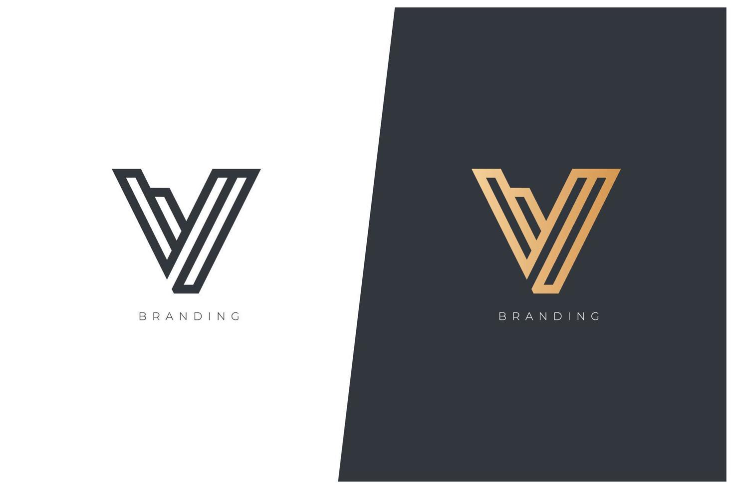 marca registrada del logotipo del vector de la letra v